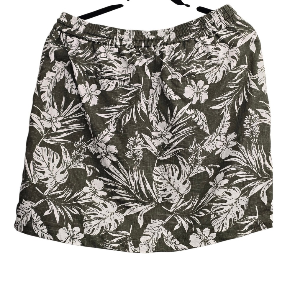 Kut From The Kloth Tropical Floral Mini Skirt M Olive Boho Coastal Resort beachy